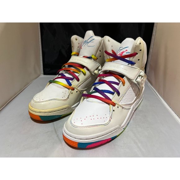 Jordan Flight 45 High (GS) White Pink Flash 2009- 3834520 104 Youth size 7Y **LI - Picture 4 of 9